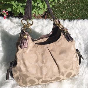 Coach Poppy Signature Collection Tan Brown Purse